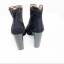 Qupid  Parma Black Pointy Toe Back Zipper Closure Stacked Heel Boots, Size 6.5 Photo 8