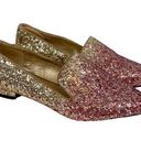 Shoedazzle ﻿ Women's Avery Pointed Glitter Flat Pink Gold Ombre Loafers Size 6.5 Photo 0