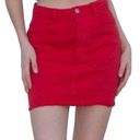 Brandy Melville  John Galt Small Red Denim Jean Mini Skirt Coquette Americana Photo 1