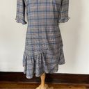 CeCe Plaid V-Neck Half Sleeve Flounce Dress Photo 6