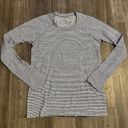 Lululemon Swiftly Tech Gray Striped Long Sleeve Photo 0