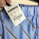 EXPRESS NWT  Asymmetrical Skirt SMALL Blue Striped Satin High Waist Elastic Waist Photo 4