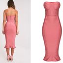 Pretty Little Thing Rose Frill Hem Bandage Midi Dress Photo 2