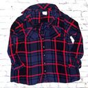 Isabel Maternity Plaid Flannel Button Down Shirt Medium Photo 0