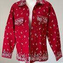 Quacker Factory red bandanna paisley pattern western with crystals size small Photo 0