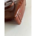 Fossil  90s Brown Distressed Genuine Leather Structured Tote Bag Photo 6