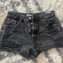 ZARA Black Jean Shorts Ripped Photo 0