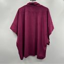 Natori  Faux Suede Burgundy Cropped Kimono Half Sleeve Topper Size L Photo 5