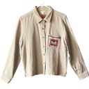 Christopher & Banks Cabincore Fall Textured Embroidered Canoe/Moose Button up Shirt Jacket. Large Photo 0