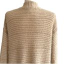 Debut  Cardigan Taupe Cream Stripe Open Front Eyelash Soft Cardigan Sweater Small Photo 5