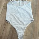 frankie's bikinis  Flash White Zip Up Ribbed One Piece Swim Suit Sz M Photo 7