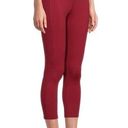 Athletic Works  Womens Performance Capri Size Large 12-14 High Waist Burgundy New Photo 0