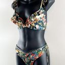 Agua Bendita  Malena Sweetheart Ruffle Two Piece Floral Bikini Green Large Photo 8