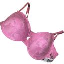 Juicy Couture Pastel Pink Monogram Logo Lace Push Up Bra Photo 0