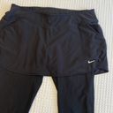 Nike  DRI-FIT 2-In-1 Running Skirt Capri Cropped Tights Size Medium Black Running Photo 1