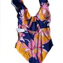 Trina Turk Breeze Ruffle Plunge One Piece Swimsuit Size 14 Photo 3