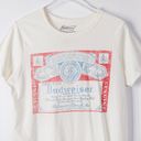 Budweiser Women's  Short Sleeve Graphic T-Shirt - Off White / Cream Size Large Photo 2