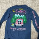 Simply Southern long sleeve women’s  shirt, size small, blue, cute design, cotton Photo 3