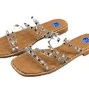 Nicole Miller  NY Sandals Womens 6.5 Coralinne Clear Studded Strappy Slip On Photo 1