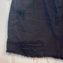 Amuse Society  black destroyed denim mini skirt with raw hem Photo 4