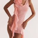 House Of CB  Charla SOFT APRICOT RUFFLE MINI DRESS NWOT size L Photo 14