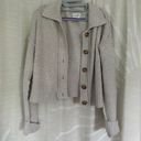 Pink Rose Tan Fuzzy Cropped Sweater Cardigan Size XL Photo 0