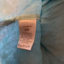 Tommy Bahama  Womens Size Medium Blue Linen Pintucked Accent Button Blouse Photo 4