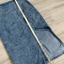 The Comfy Denim acid washed split pencil blue jean skirt, stretchy and / Size S Photo 15