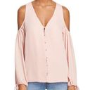 L'Academie  Cold Shoulder Long Sleeve V Neck Blush Top Size M NWT $139 Photo 0