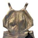 Herve Leger NWT  Marina Foiled Bandage Dress in Rose Gold Combo Size Medium Photo 4