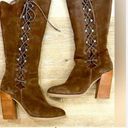 sbicca  RARE lace up/ zipper boho suede boots sz 9 Photo 3