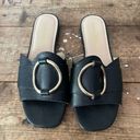 Russell & Bromley Black Leather Slide Sandals Photo 0