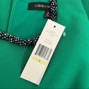 Carmen Marc Valvo  Collection Emerald Green Ruffled Crepe Dress Size 4. NEW Photo 8