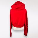 Vans Off The Wall Red Cropped Hoodie Sweatshirt M ❗️FLAWED❗️ Photo 4