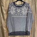 PINK - Victoria's Secret  Gray White Snowflake Holiday Sweater, Oversized Small Photo 0