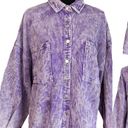 POL Purple Corduroy Shacket Button Up Jacket MEDIUM Oversize Balloon Sleeves  NEW Photo 11