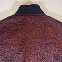 Cinq à Sept  Venus Lamé Bomber Jacket Wine Metallic Satin Trim Size XS Photo 9