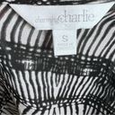 Charming Charlie Black and white long sleeve abstract print backless peplum top size small Photo 4