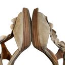 Paul Green  Lava T-strap Taupe Suede Ruffle Platform Heels Sandals Photo 10