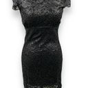 L'Agence L’AGENCE Black & Silver Sheer Floral Dress Photo 2