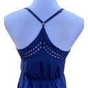 Aryn K  Blue Silk Dress Racerback Fit And Flare Women's Size Extra Small Photo 6