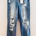 Risen DARKWASH HIGH RISE DISTRESSED STRAIGHT LEG JEANS Photo 3