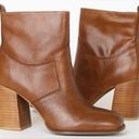 sbicca  Toccoa Women’s Tan Brown‎ Leather Zip-Up Stacked Block Heel Boots Size 9 Photo 0