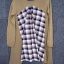 Double Zero  Women’s Brown Knit Plaid Back Swing Pullover Sweater Size Medium Photo 3