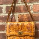 Vintage Tooled Leather purse Tan Photo 0