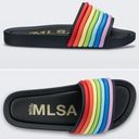 Melissa Rainbow Beach Slide Black Rainbow Size 7 Photo 1