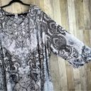 Catherine’s Size: 3X Gray/Black Velour Top w/3/4 Sleeves Super Photo 3