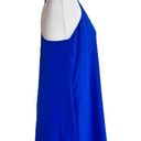 Lavender Brown  Cobalt Blue Sleeveless Mini A Line Womens Size S Silk Pockets Photo 1