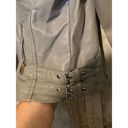 BCBGeneration  BCBG Gray Faux Leather Motorcycle Biker Moto Coat Jacket Size Smal Photo 9