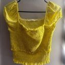 Lush Clothing Brand Lush, yellow and white form fitting crop top Photo 0